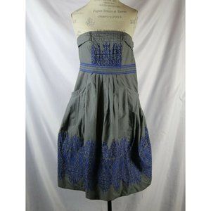 Anthropologie Gray Floreat Sewing Circles Dress